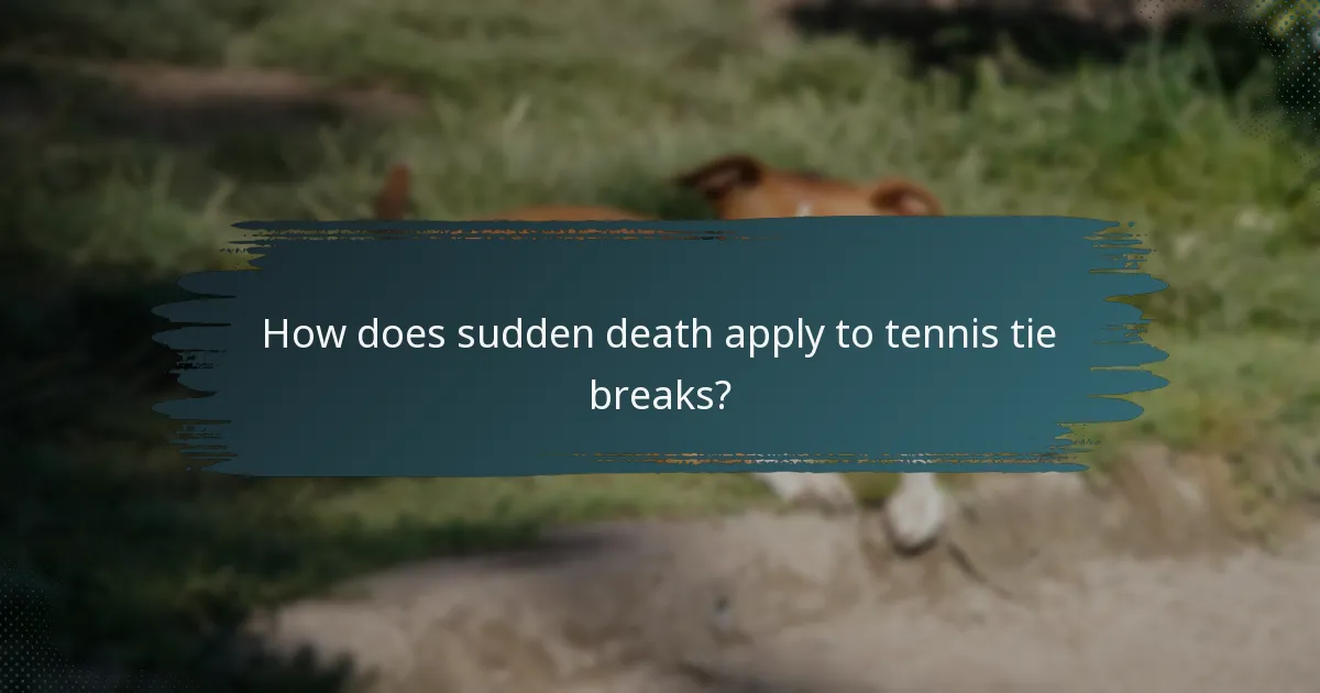 How does sudden death apply to tennis tie breaks?