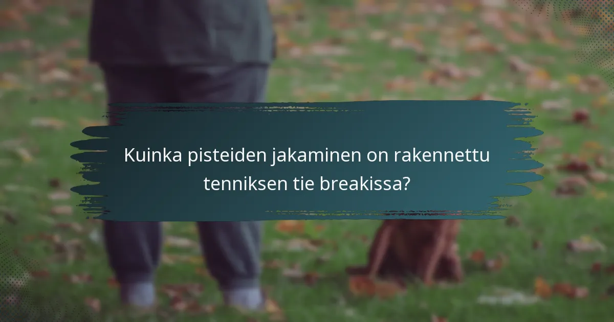 Kuinka pisteiden jakaminen on rakennettu tenniksen tie breakissa?