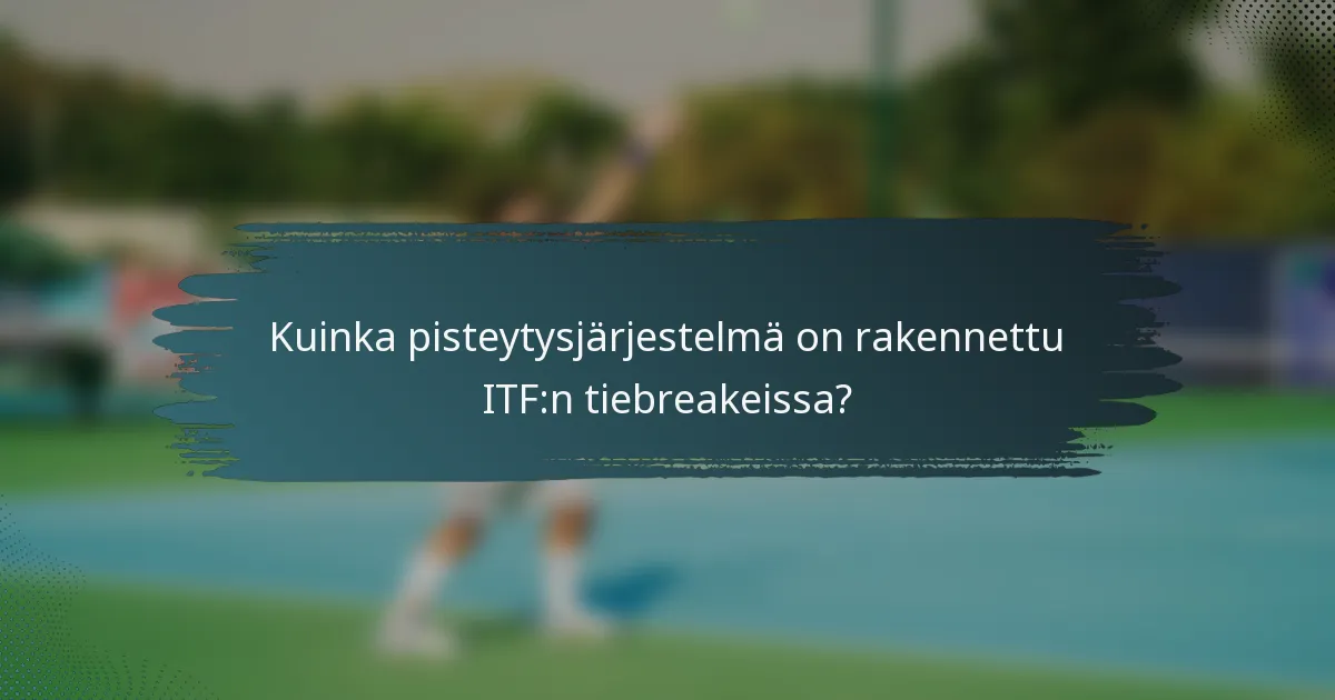 Kuinka pisteytysjärjestelmä on rakennettu ITF:n tiebreakeissa?