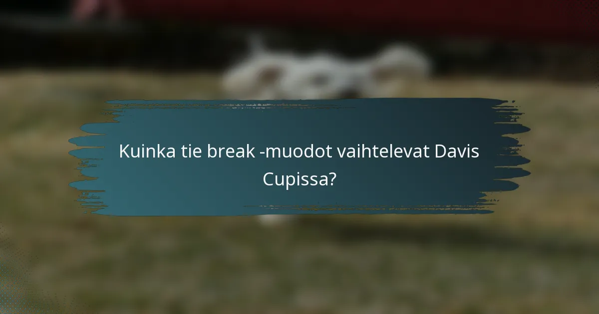 Kuinka tie break -muodot vaihtelevat Davis Cupissa?