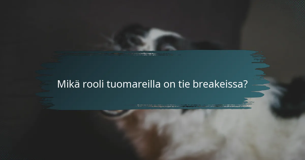 Mikä rooli tuomareilla on tie breakeissa?