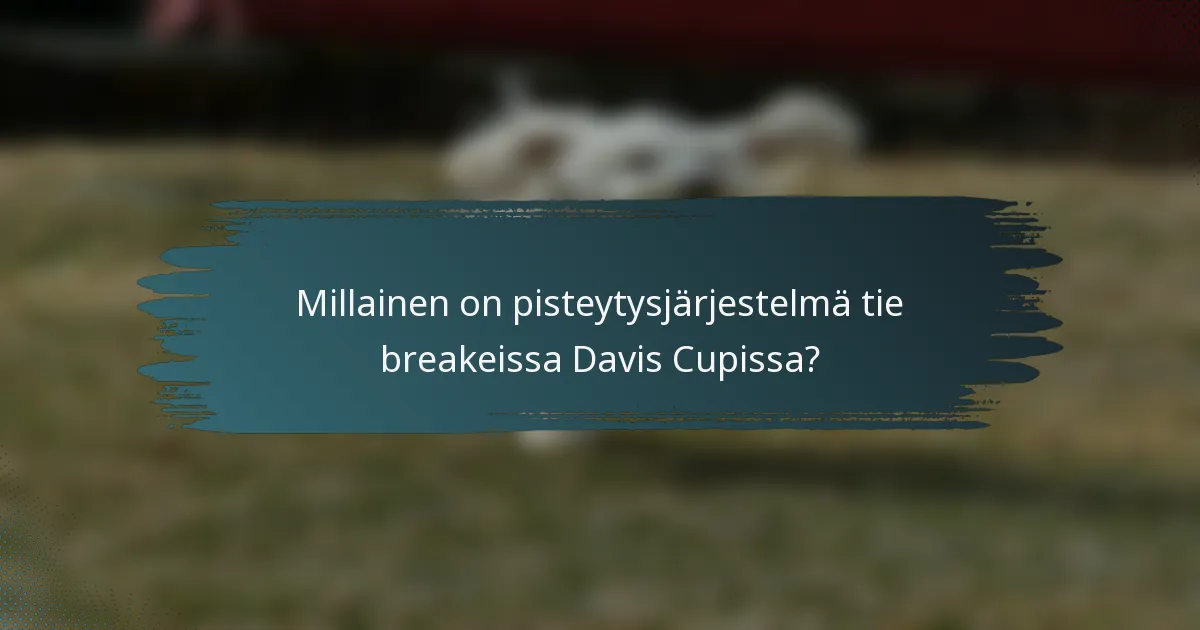 Millainen on pisteytysjärjestelmä tie breakeissa Davis Cupissa?