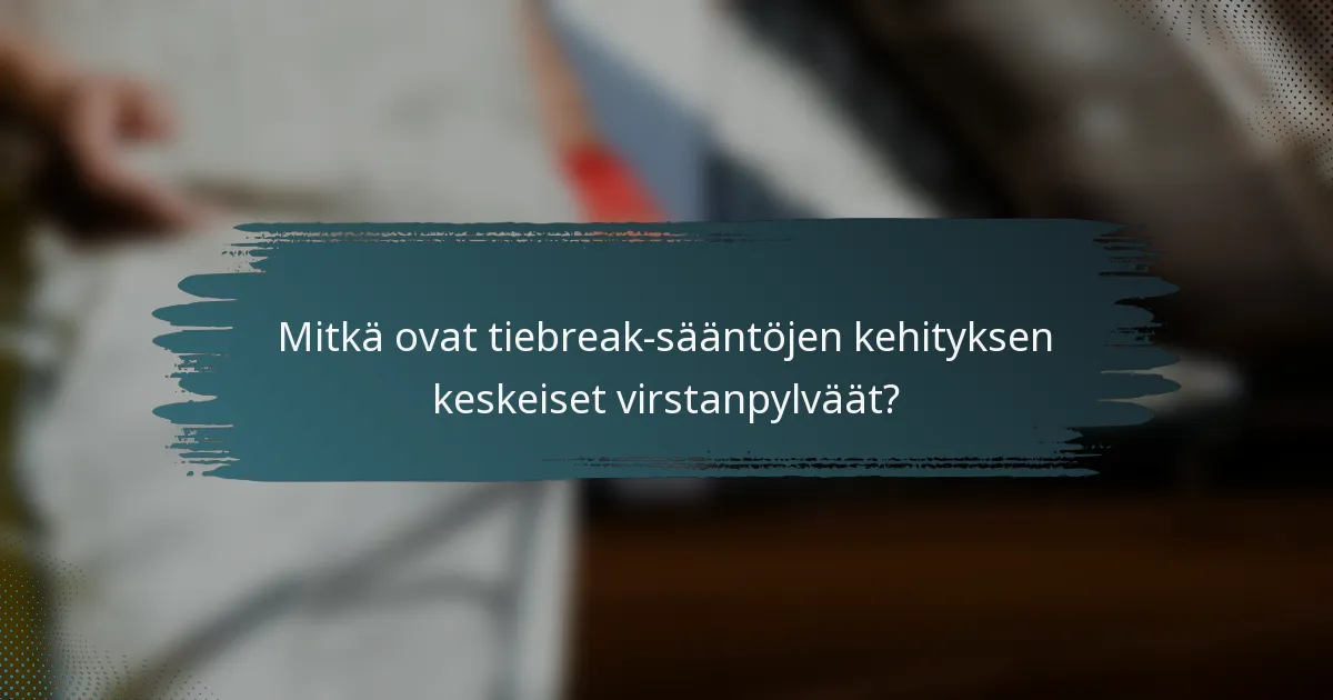 Mitkä ovat tiebreak-sääntöjen kehityksen keskeiset virstanpylväät?