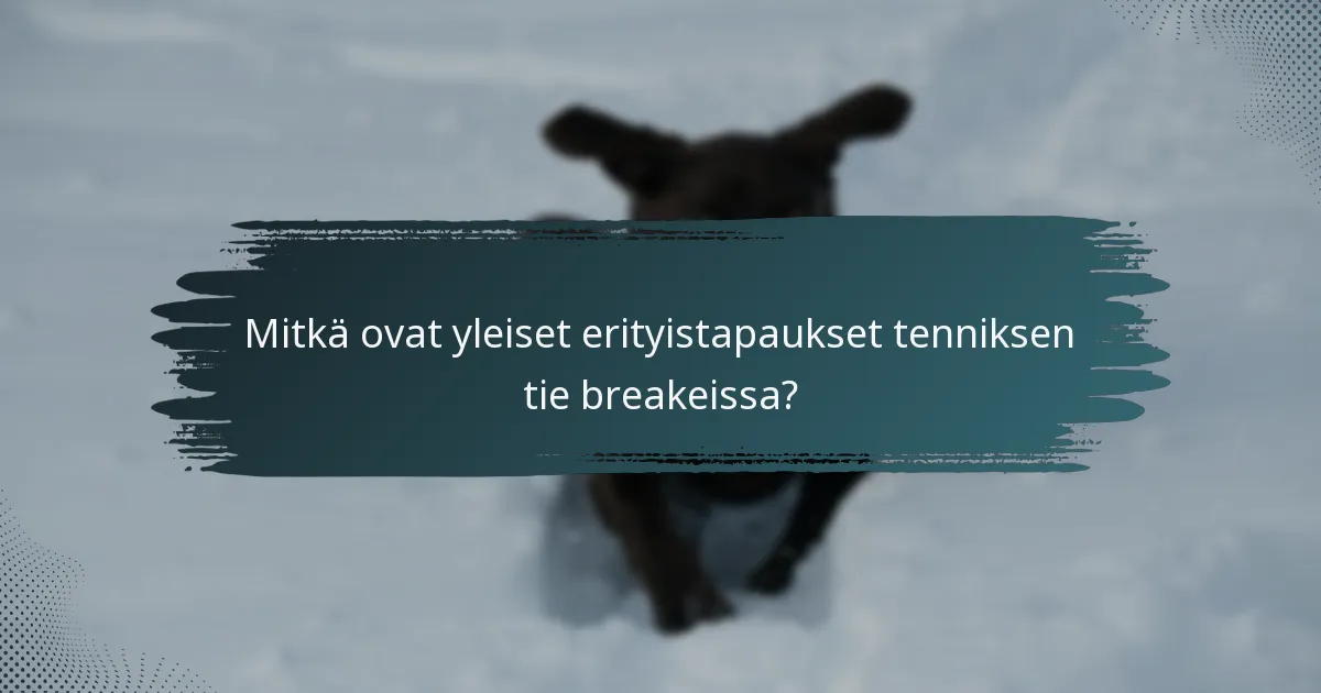 Mitkä ovat yleiset erityistapaukset tenniksen tie breakeissa?