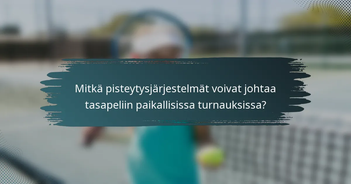 Mitkä pisteytysjärjestelmät voivat johtaa tasapeliin paikallisissa turnauksissa?